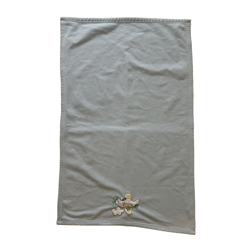 Wamsutta Baby Plane Airplane Blue Blanket Security Lovey Applique Fleece Kids